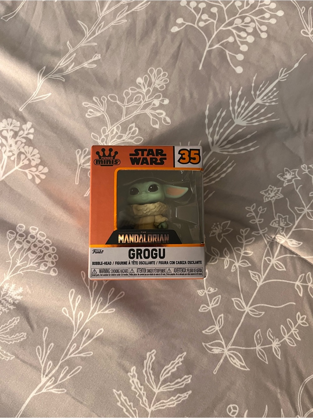 Funko Green Grogu The Mandalorian #35 Pop! Vinyl Figure with Orange Box Accents